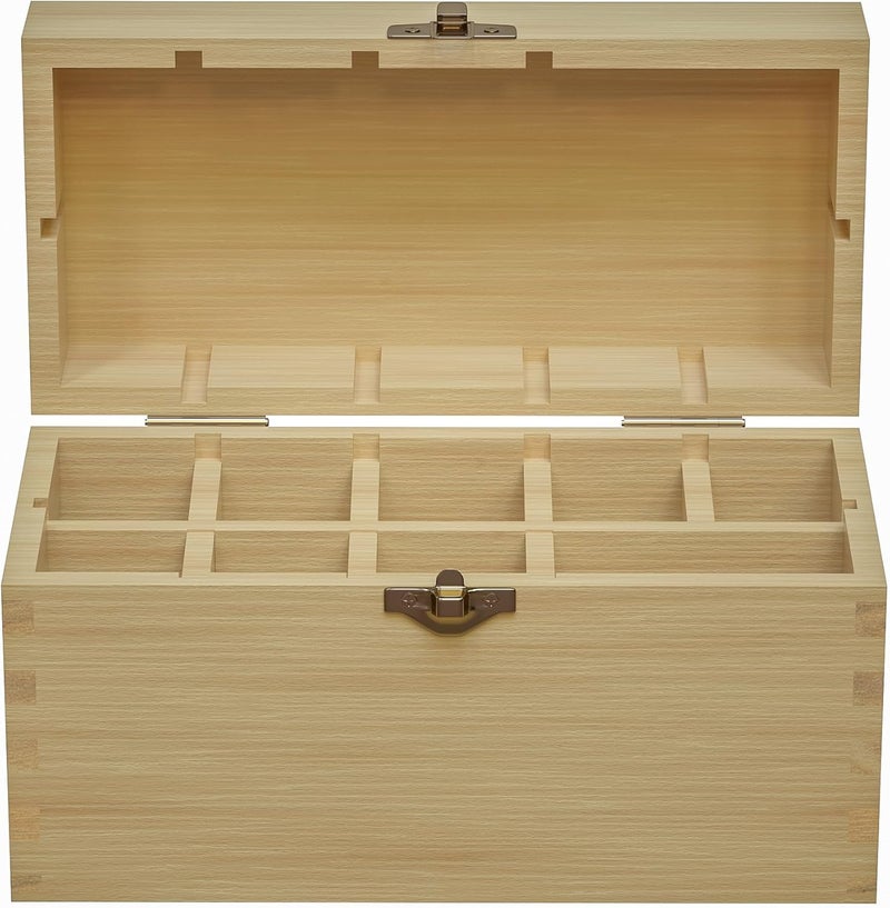 Gemtone Handmade Bamboo Storage Box for Storing Gold Silver Platinum Jewelry Testing Kit Acids Chemicals 9 slots - Image 1